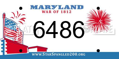 6486 Maryland License Plate