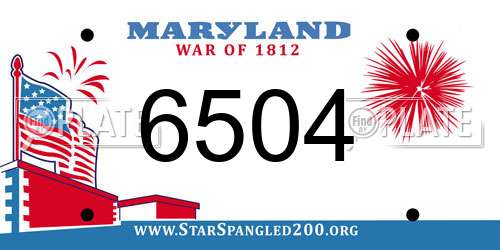 6504 Maryland License Plate