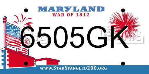 6505GK Maryland License Plate