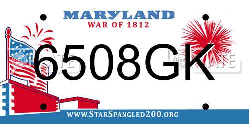 6508GK Maryland License Plate