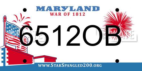 6512OB Maryland License Plate