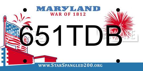 651TDB Maryland License Plate