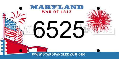 6525 Maryland License Plate
