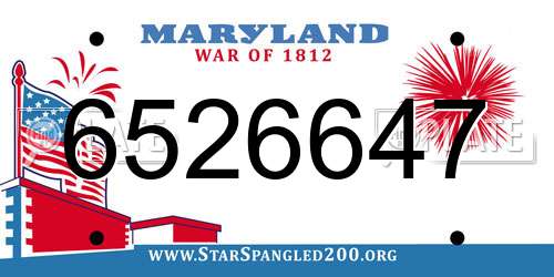 6526647 Maryland License Plate