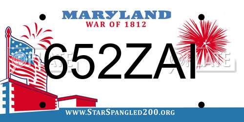 652ZAI Maryland License Plate