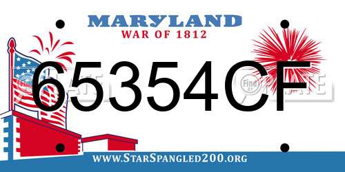 65354CF Maryland License Plate