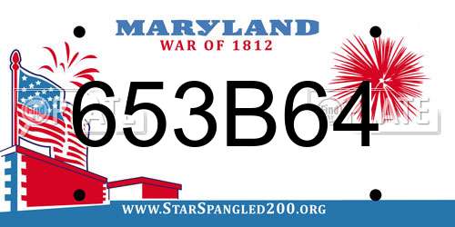 653B64 Maryland License Plate