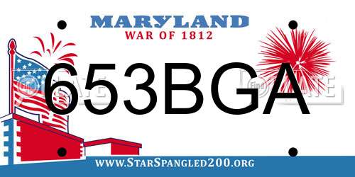 653BGA Maryland License Plate