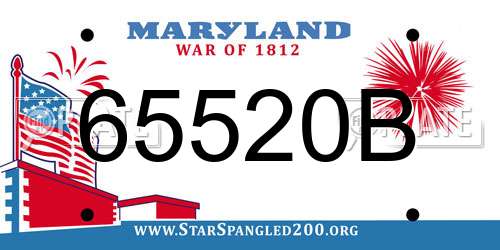 65520B Maryland License Plate