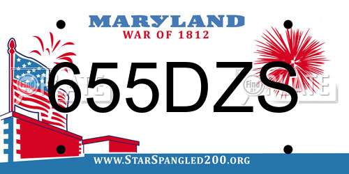 655DZS Maryland License Plate
