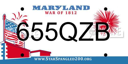 655QZB Maryland License Plate