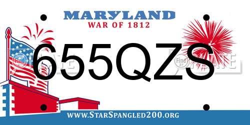 655QZS Maryland License Plate