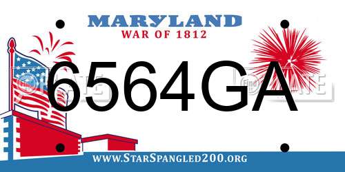 6564GA Maryland License Plate