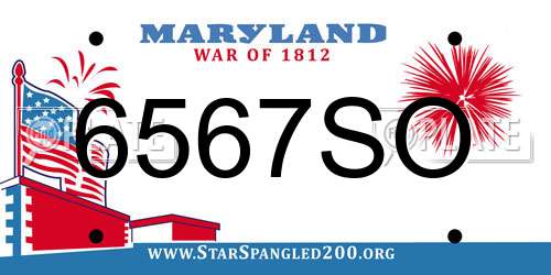 6567SO Maryland License Plate