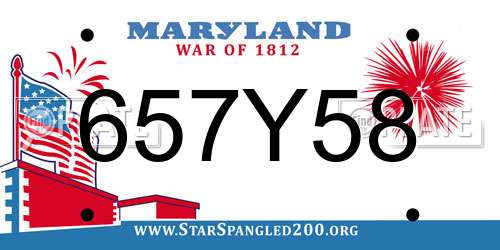 657Y58 Maryland License Plate