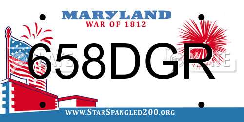 658DGR Maryland License Plate