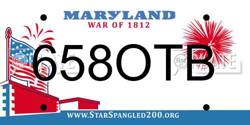 658OTB Maryland License Plate