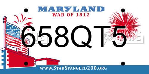 658QT5 Maryland License Plate