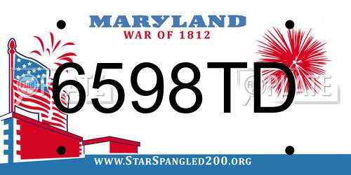 6598TD Maryland License Plate