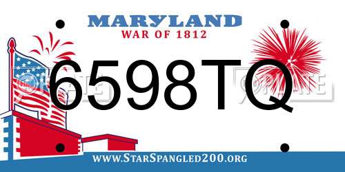 6598TQ Maryland License Plate