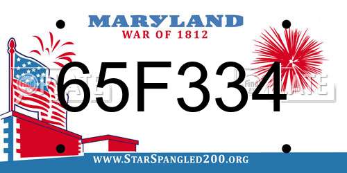 65F334 Maryland License Plate