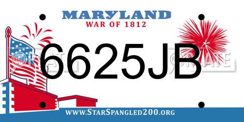 6625JB Maryland License Plate