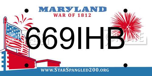 669IHB Maryland License Plate