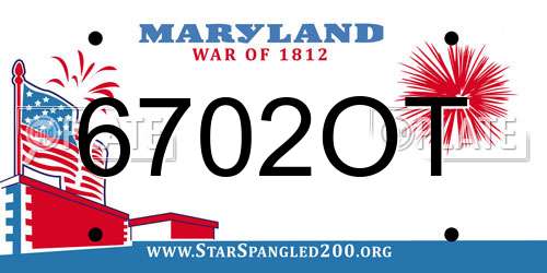 6702OT Maryland License Plate