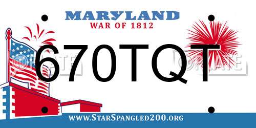 670TQT Maryland License Plate