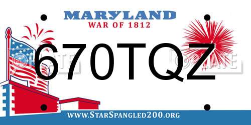 670TQZ Maryland License Plate