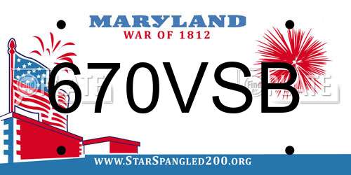 670VSB Maryland License Plate