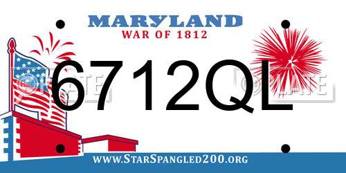 6712QL Maryland License Plate