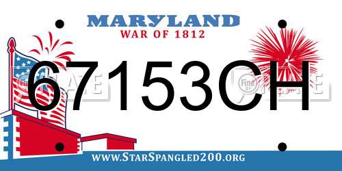 67153CH Maryland License Plate