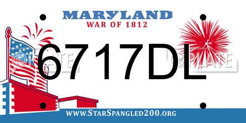 6717DL Maryland License Plate