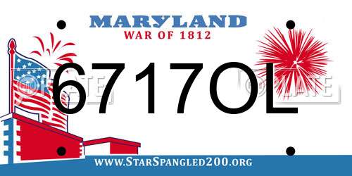 6717OL Maryland License Plate