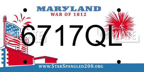 6717QL Maryland License Plate