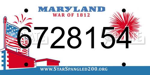 6728154 Maryland License Plate