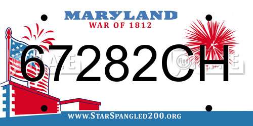 67282CH Maryland License Plate