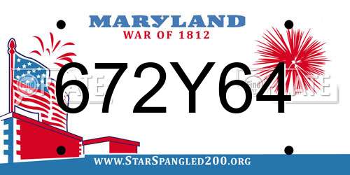 672Y64 Maryland License Plate