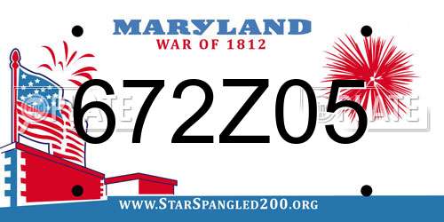 672Z05 Maryland License Plate