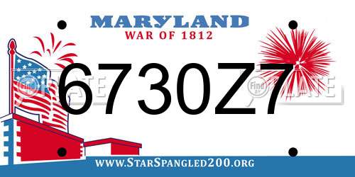 6730Z7 Maryland License Plate