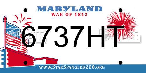 6737HT Maryland License Plate