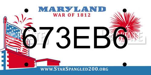 673EB6 Maryland License Plate
