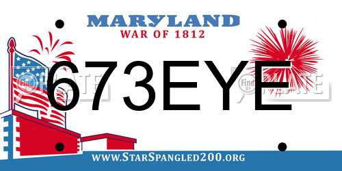 673EYE Maryland License Plate
