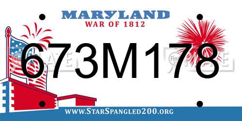 673M178 Maryland License Plate