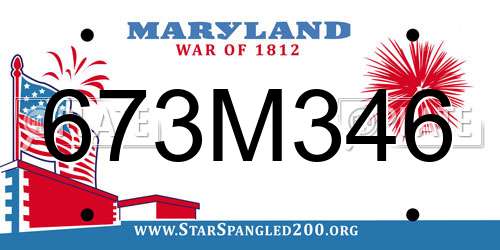 673M346 Maryland License Plate
