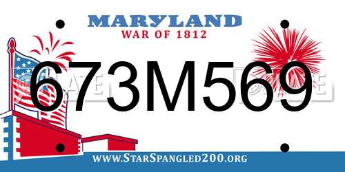 673M569 Maryland License Plate