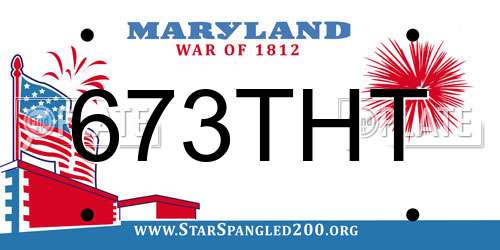 673THT Maryland License Plate