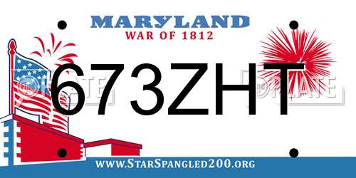 673ZHT Maryland License Plate