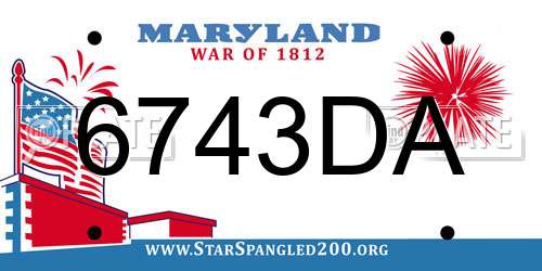 6743DA Maryland License Plate